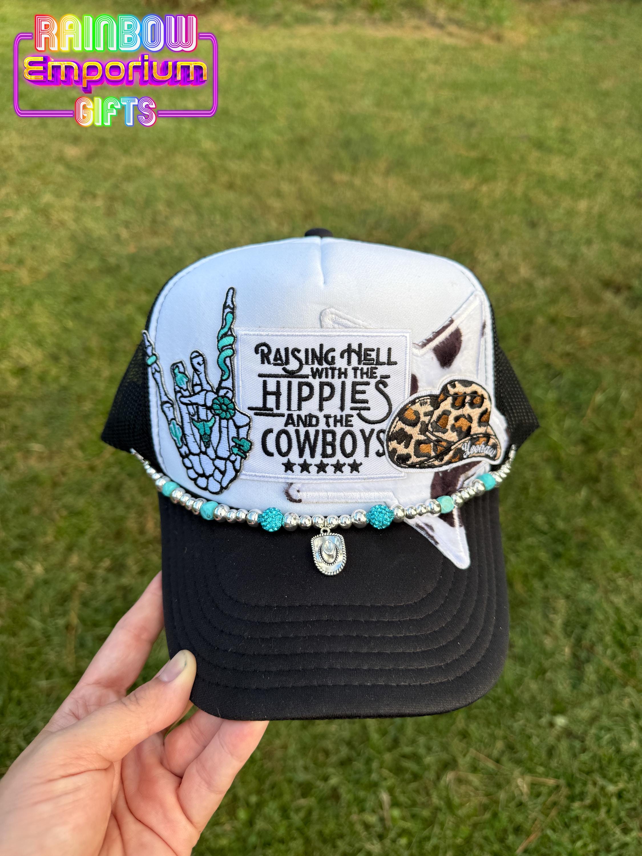 Beige Trucker Hat “Raising Hell With The Hippies & The Cowboys” Raising Hell Trucker Hat - Etsy main image 4