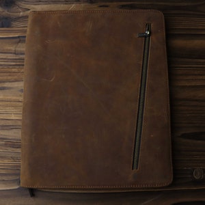 Organizador de couro, portfólio personalizado