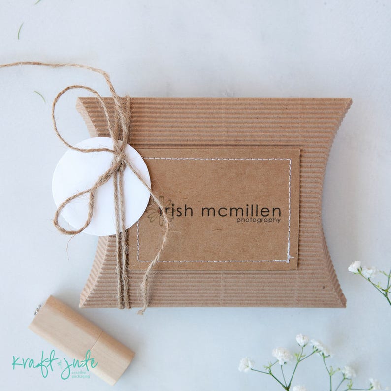 Brown Corrugated Pillow Box Etsy