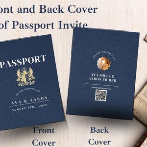 Ensemble d'invitations de mariage à destination de passeport personnalisable Ensemble d'invitations de carte d'embarquement personnalisable