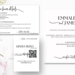 Minimalist Modern Wedding Invitation Template, Elegant Invitation | Vintage Invitation Set | Sophisticated Chic Bundle 5 Designs MINNIE MOD