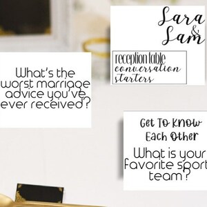 Wedding Icebreaker Cards, Reception Table Game (Printable)