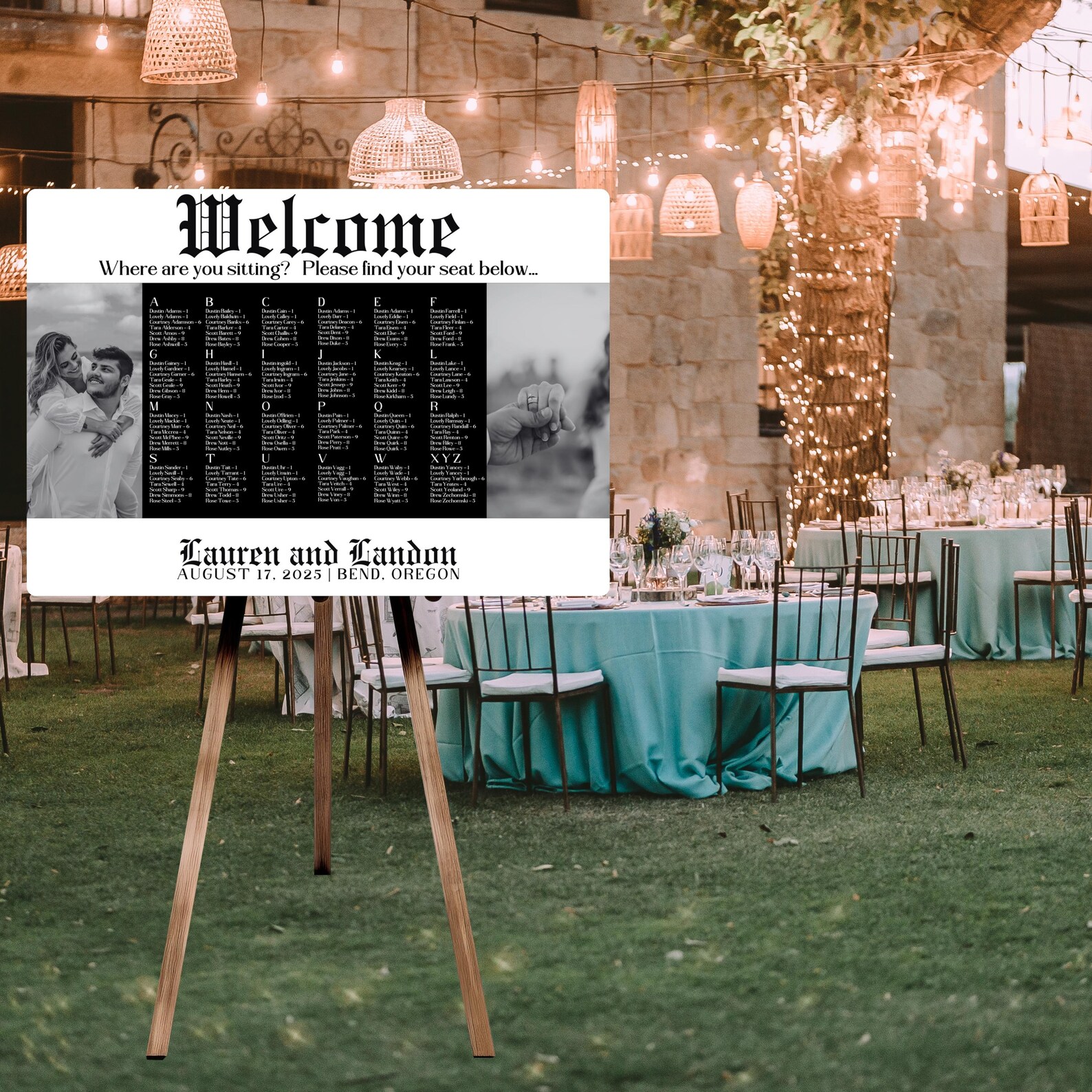 Seating Chart Welcome Sign Newspaper Style Poster Personalize With ...