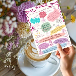 Whimsical Flowchart Save the Date | Editable Wedding Announcement (Digital Download)
