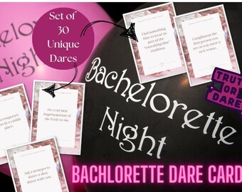 Bachelorette Dare Cards, 30 unieke uitdagingen (digitale download)