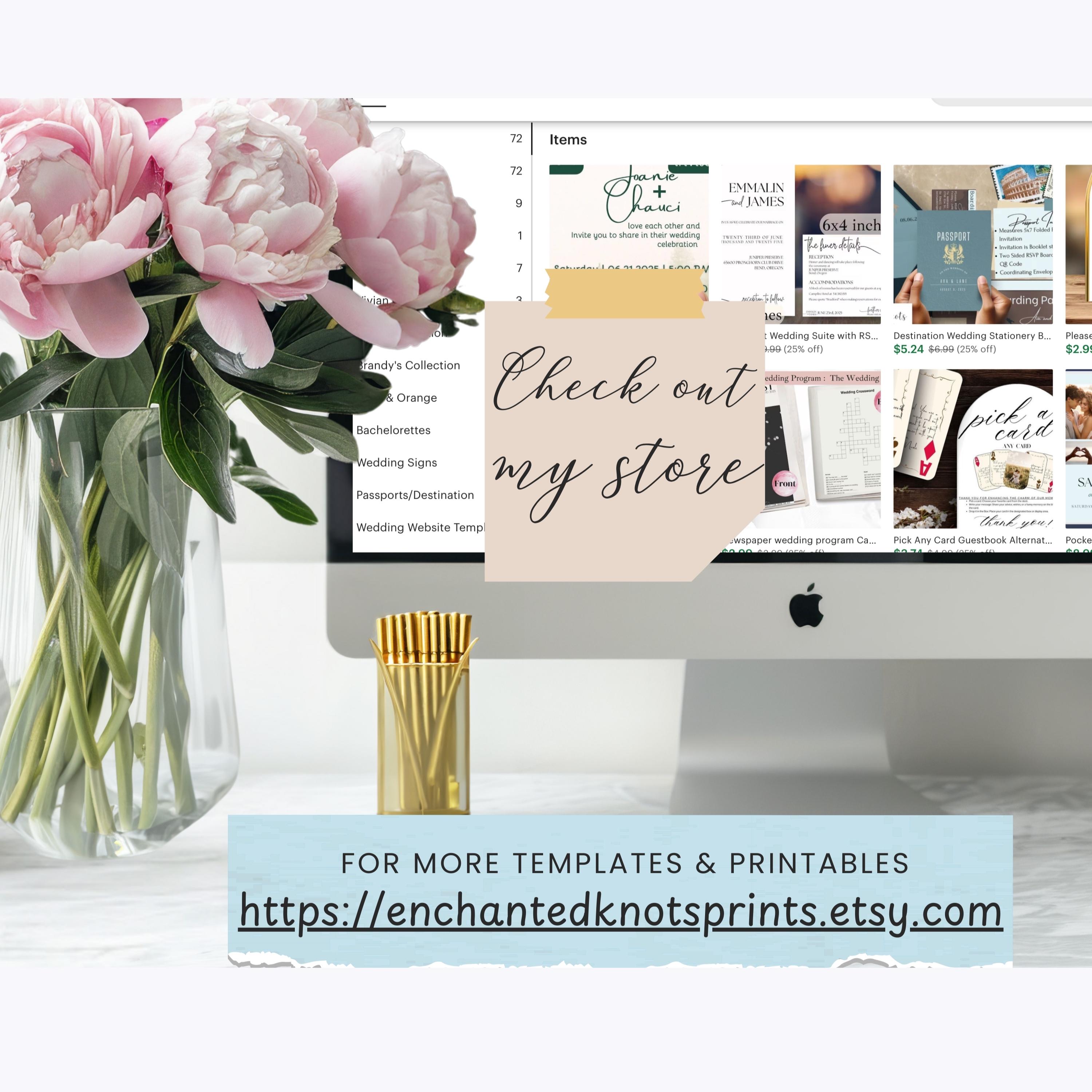 Program Petals Editable Petal Fan Wedding Program Template | Canva Printable - Etsy