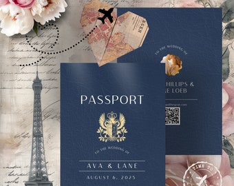 Passport Wedding Invitation, Destination Wedding Stationery Bundle | Plane Ticket  Boarding Pass Templates | DIY Travel Invite Kit PASS  MOD