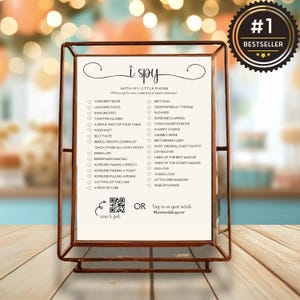 Wedding Reception Scavenger Hunt, I Spy Game Photo Scavenger Hunt, Table Sign Editable Template, Photo Hunt Capture the Love SIGN MINNIE MOD