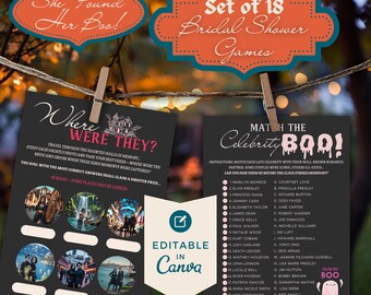 Halloween Bridal Shower Games – Printable Bundle of 18 (PDF)