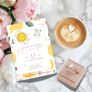 She Found Her Main Squeeze Bridal Shower Invitation | Citrus-Themed Editable Canva Template | Printable Instant Download CITRUS