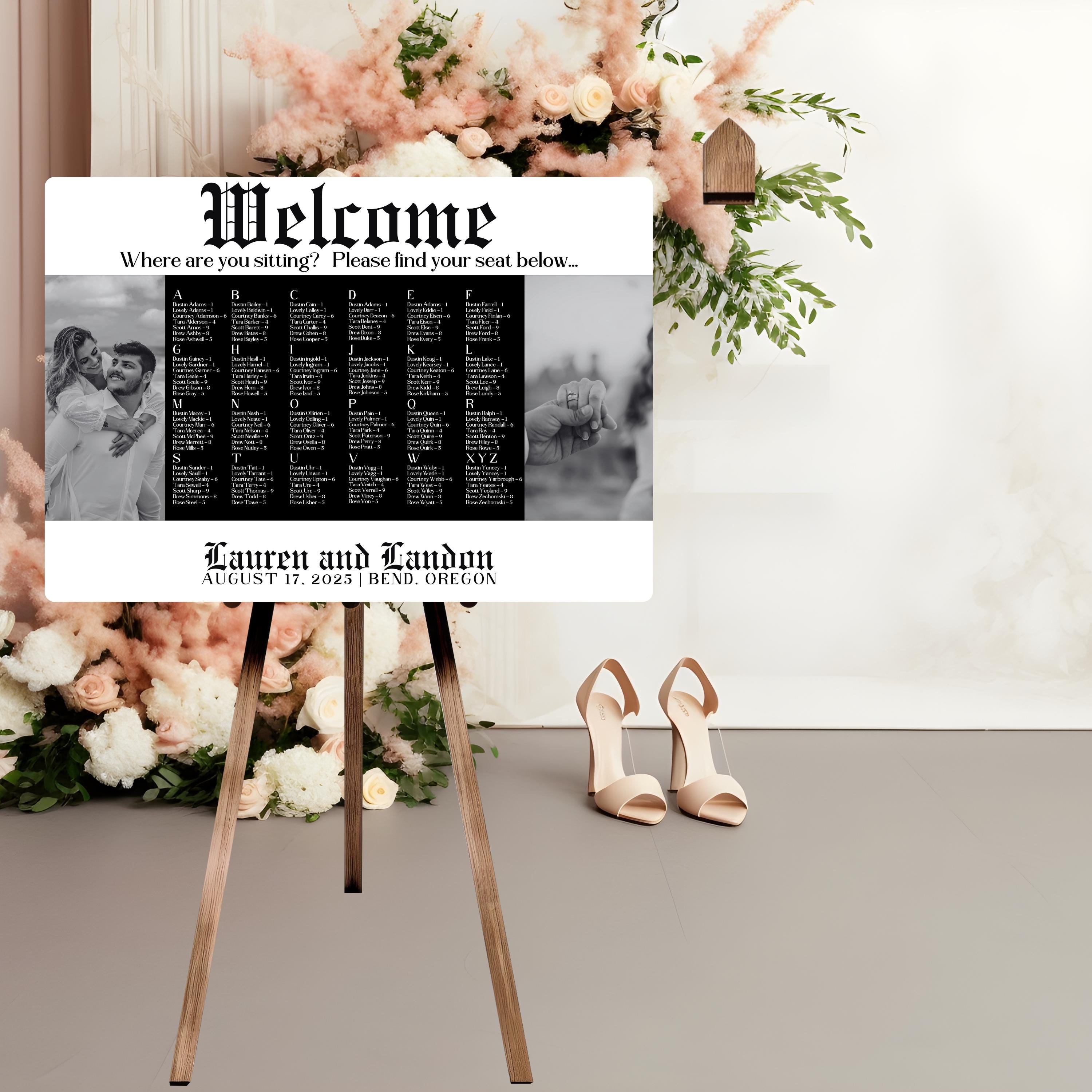 Seating Chart Welcome Sign Newspaper Style Poster Personalize With ...