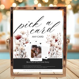 Pick A Card Any Card | Playing Card Wedding Guest Book Sign | Wedding Sign Template | Please Sign Our Guest Book Digital Download SIGN JILL
