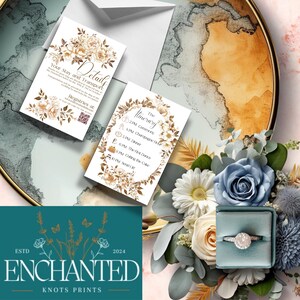 Vintage Vibes: elegante herfstdetails bijvoegsel en routebeschrijving infographic bijsluiter voor een herfstbladeren gevuld bruiloftavontuur HALFJAARLIJK