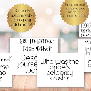 IJsbrekers bruiloft, startkaarten voor receptiegesprek, leuke tafel, activiteiten voor een cocktailuurtje Gasten leren kennen GAME MINNIE MOD