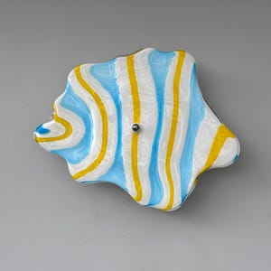 Blown Glass Fish Wall Sconce: LED Illuminated Abstract Art