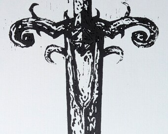 Sword gothic print