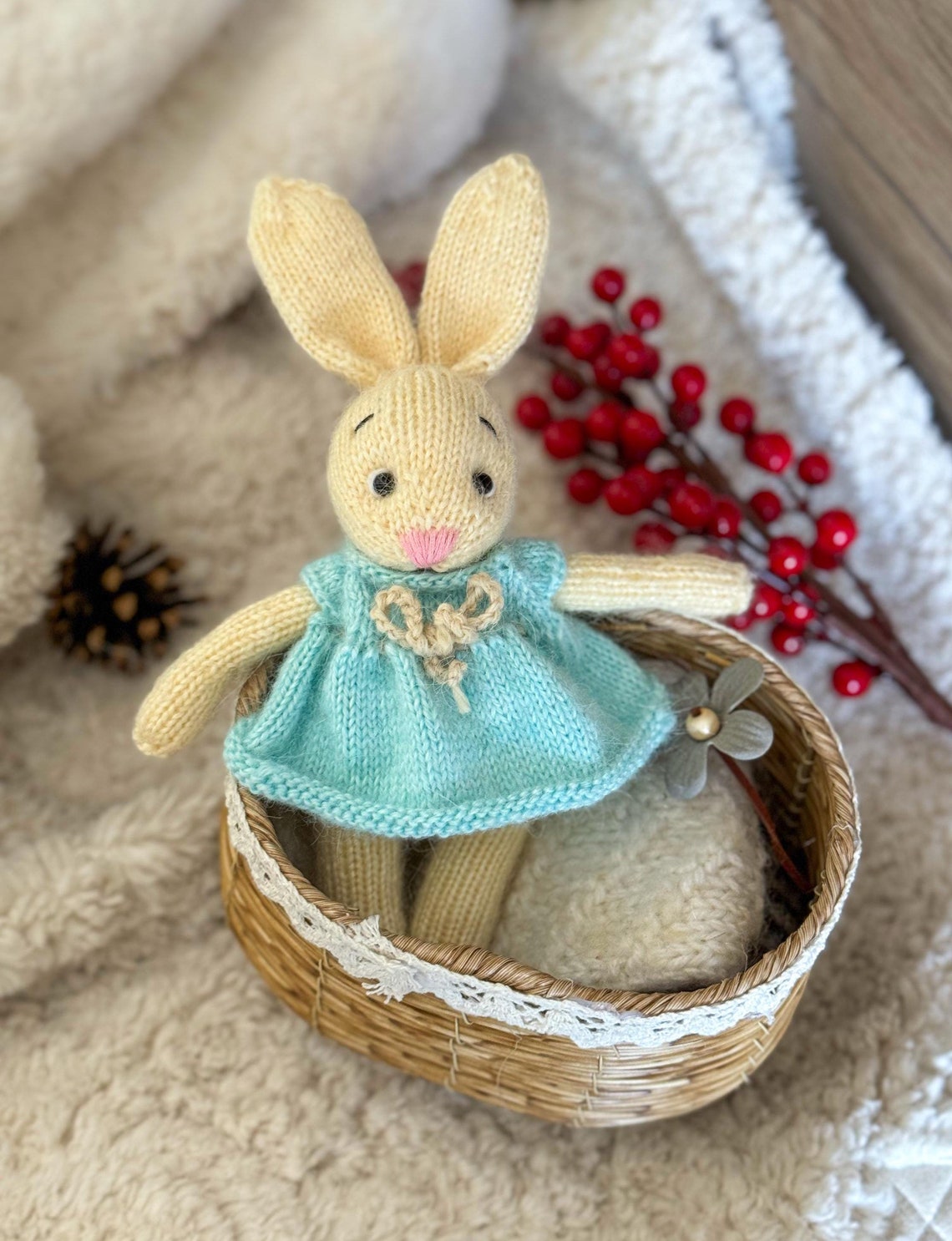 Baby Bunny Knitting Pattern, Little Rabbit Kitting Pattern, Animal ...