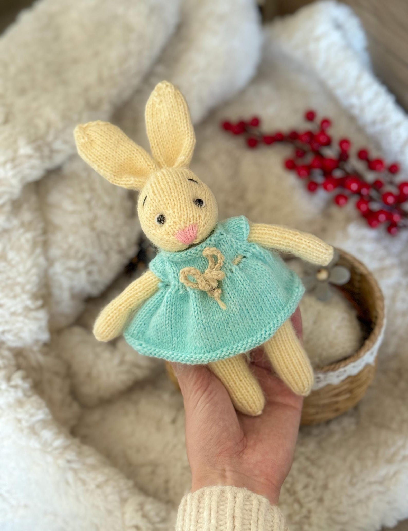 Baby Bunny Knitting Pattern, Little Rabbit Kitting Pattern, Animal ...