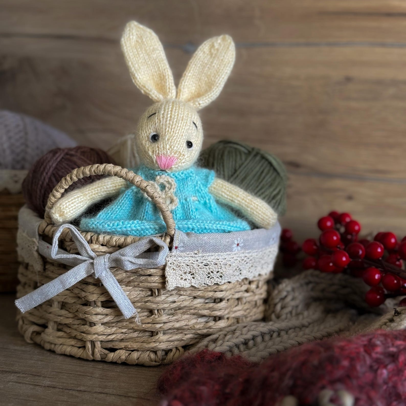 Baby Bunny Knitting Pattern, Little Rabbit Kitting Pattern, Animal ...