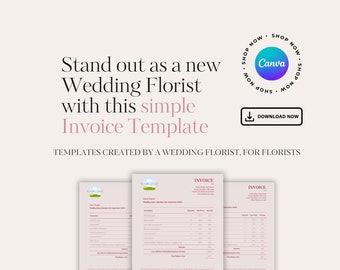 Plantilla de factura simple para florista de bodas / Editar en Canva