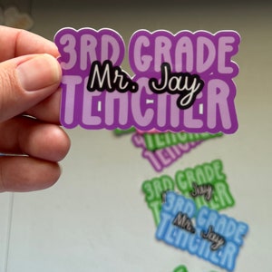 teacher name stickers