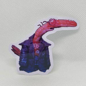 Shrimp Sticker | Smiling Friends | 3&quot; Vinyl Pixel Art Sticker for Laptop, Water Bottle, Journal, Car