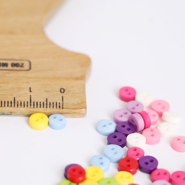 tiny doll buttons, small buttons, doll clothes, blythe buttons, rainbow, cute buttons, 5mm buttons, doll wardrobe