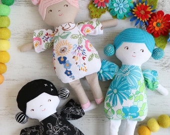 Little Dot, rag doll PDF pattern, soft doll pattern,rag doll pattern,cloth doll pattern,plush toy pattern,small rag doll,rag dolls handmade