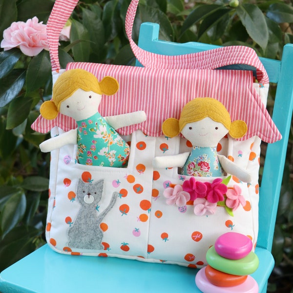 DIY Doll House Carry Bag & Rag Dolls Sewing Pattern (PDF)