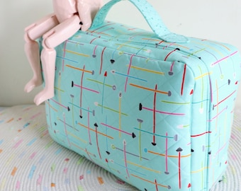 Small World Suitcase: project bag,toy suitcase, handbag pattern,makeup bag, cute, toiletry suitcase, instant download