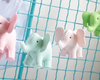 Felt Elephant Sewing Pattern: Instant Download, Tiny Plush Garland, Nursery Decor (PDF Pattern)