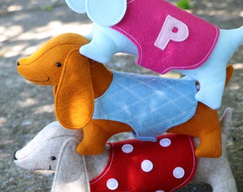 Dachshund, sewing patterns, dog clothes, plush pattern, sausage dog PDF, dog pattern, plush sewing pattern, dog plush, wiener dog, albie