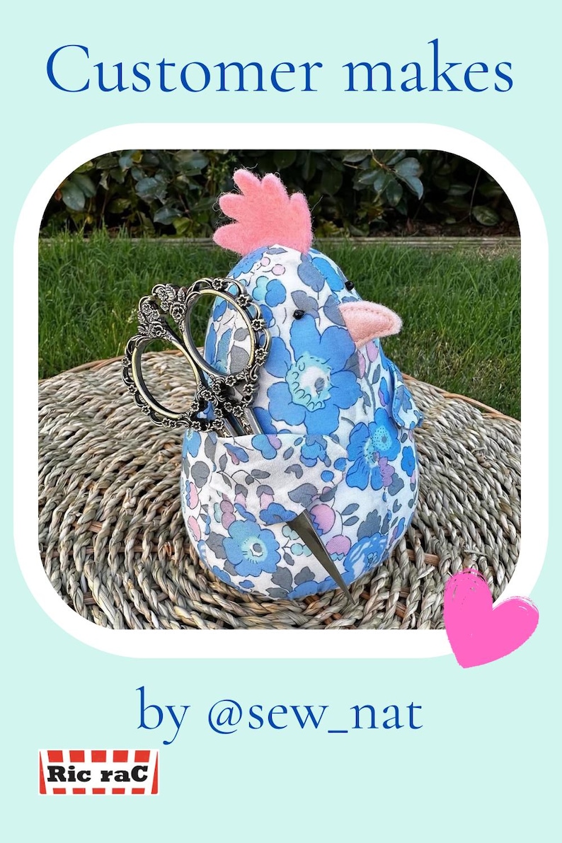 PDF Nähanleitung - Huhn Nadelkissen - DIY Näh-Organizer mit Scherenhalter für Anfänger Bild 3