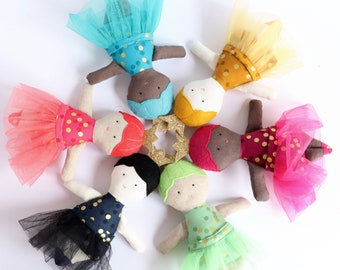 ballerina cloth doll pattern: Instant Download , small doll sewing PDF