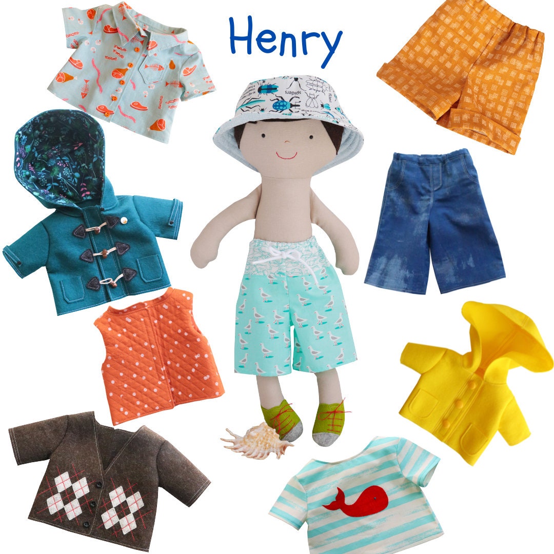 Ropa para muñecos de trapo Henry, ropa para muñecas, patrón para muñecos de  niño, muñecos de trapo grandes para niños, patrón de costura para muñecos, 