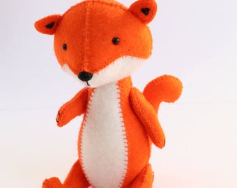 fox sewing pattern, fox pattern, fox PDF pattern, felt fox pattern, plush pdf pattern, fox plush, fox softie, softie pdf pattern,