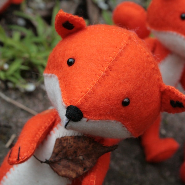 fox sewing pattern, fox pattern, fox PDF pattern, felt fox pattern, plush pdf pattern, fox plush, fox softie, softie pdf pattern,