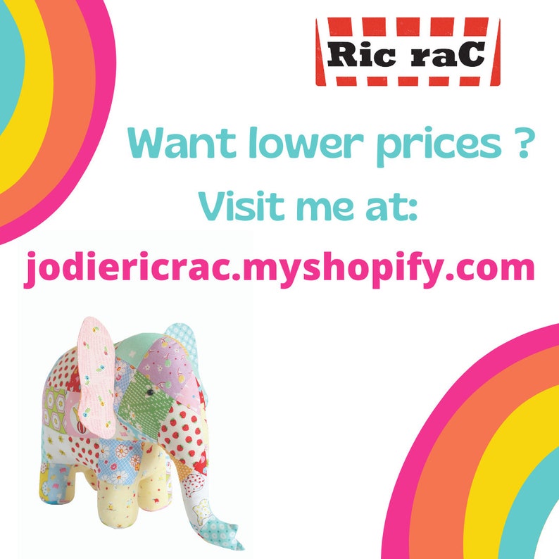 Elephant sewing pattern, elephant pattern, instant download, stuffed animal, stuffed toy pattern, patchwork elephant image 5
