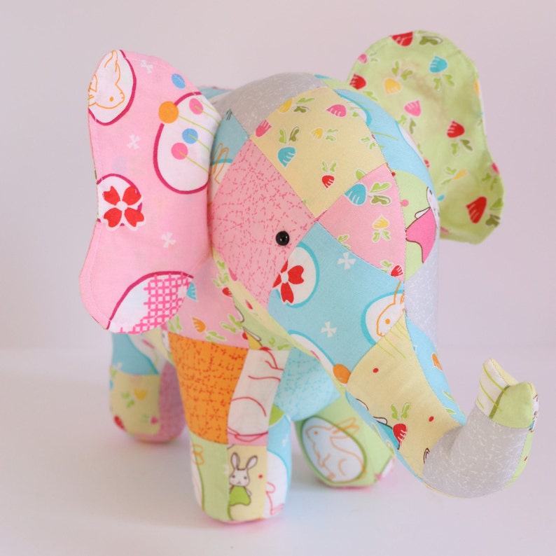 Elephant sewing pattern, elephant pattern, instant download, stuffed animal, stuffed toy pattern, patchwork elephant image 8