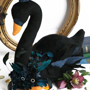 Swan Party, swan plush, swan sewing pattern, black swan, nursery decor, plush pattern, digital download, baby shower, stuffed animal image 4