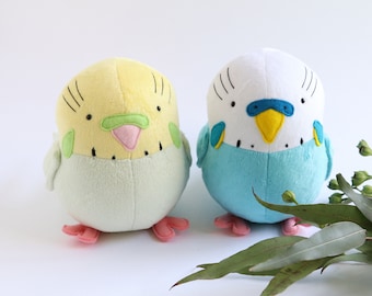 budgie bird sewing pattern, plush pattern, budgerigar,soft toy pattern, plush sewing pattern PDF, cockatoo, cockatiel, felt pattern