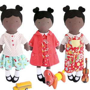 Ginger cloth Doll Sewing Pattern, instant download with Clothes Wardrobe (PDF Pattern)