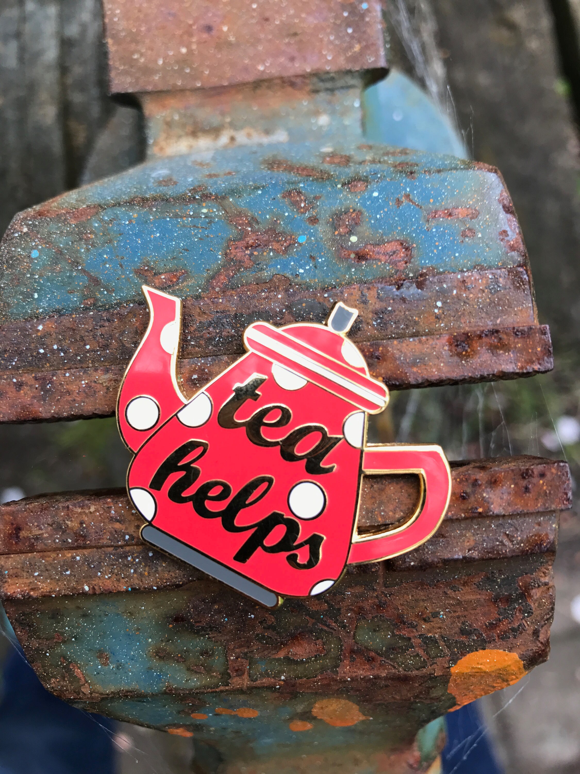 RED Tea enamel pin crafty enamel pin hard enamel pin enamel Etsy