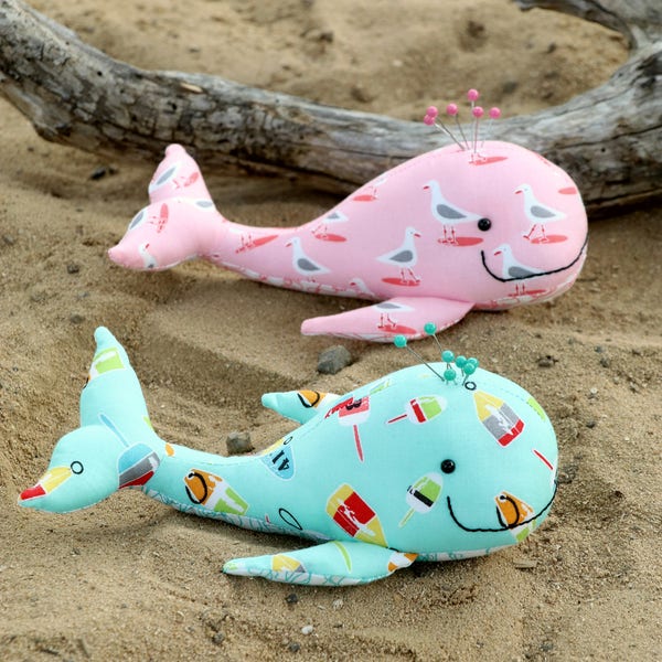 pin cushion pattern, pin cushion pdf, plush pdf pattern, whale sewing pattern, felt whale, softie pdf pattern stuffed toy pdf, felt whale