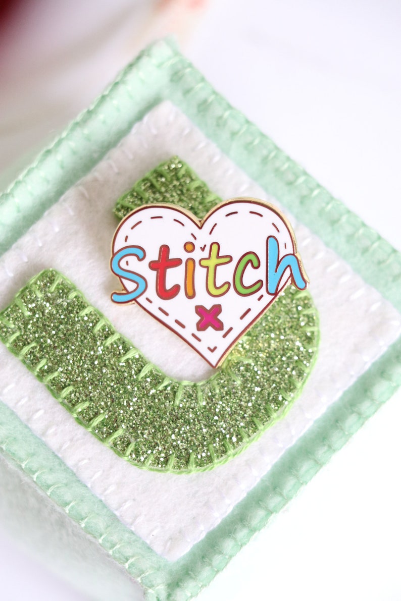 Stitch Enamel Pin Sewing Enamel Pin Cute Enamel Pin Rainbow - Etsy