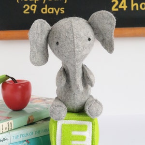 Elephant PDF pattern, elephant sewing PDF, softie pdf pattern, elephant plush, felt elephant pdf, plush pdf pattern, E is for elephant