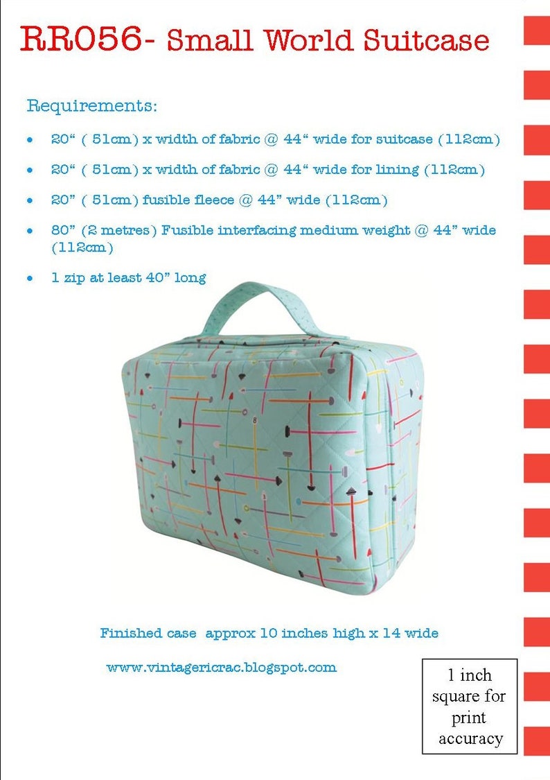 Patrón de costura para maleta "Small World": Bolso de tela para proyecto de descarga instantánea (patrón en PDF) imagen 10