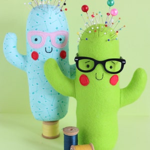 cactus, sewing pattern, pdf pattern, instant download, felt flowers, pin cushion, succulent, cactus sewing pattern image 2