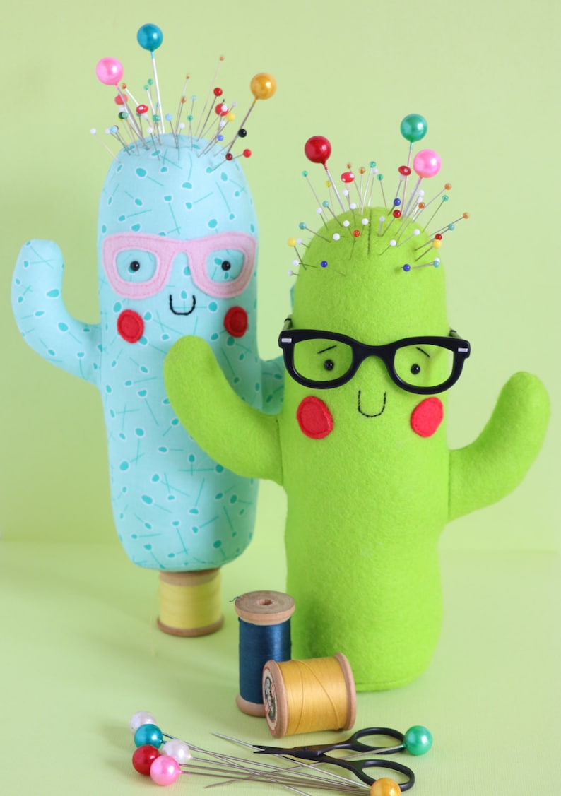 cactus, sewing pattern, pdf pattern, instant download, felt flowers, pin cushion, succulent, cactus sewing pattern image 2