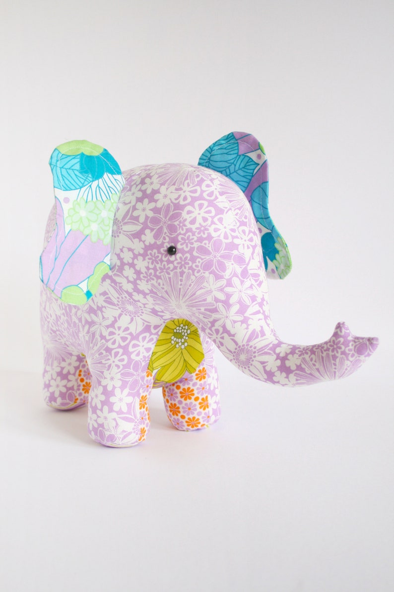 Elephant sewing pattern, elephant pattern, instant download, stuffed animal, stuffed toy pattern, patchwork elephant image 2